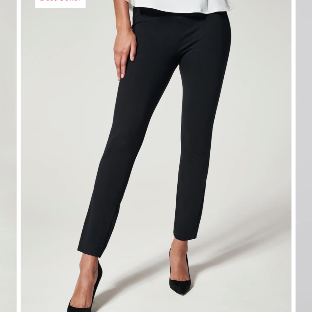 Worn once Spanx petite perfect black pant ankle backseam skinny